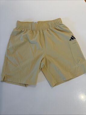 adidas Men's Light Khaki Athletic Shorts with Side Pocket